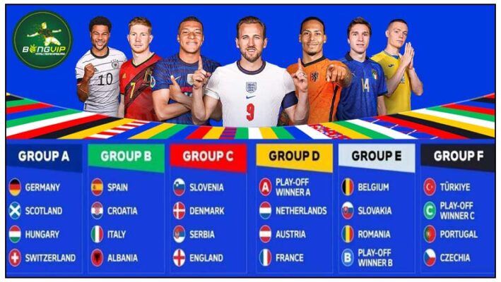 Bốc thăm vòng bảng Euro 2024: Bảng tử thần lộ diện 7 Bảng đấu tại bòng bảng Euro 2024